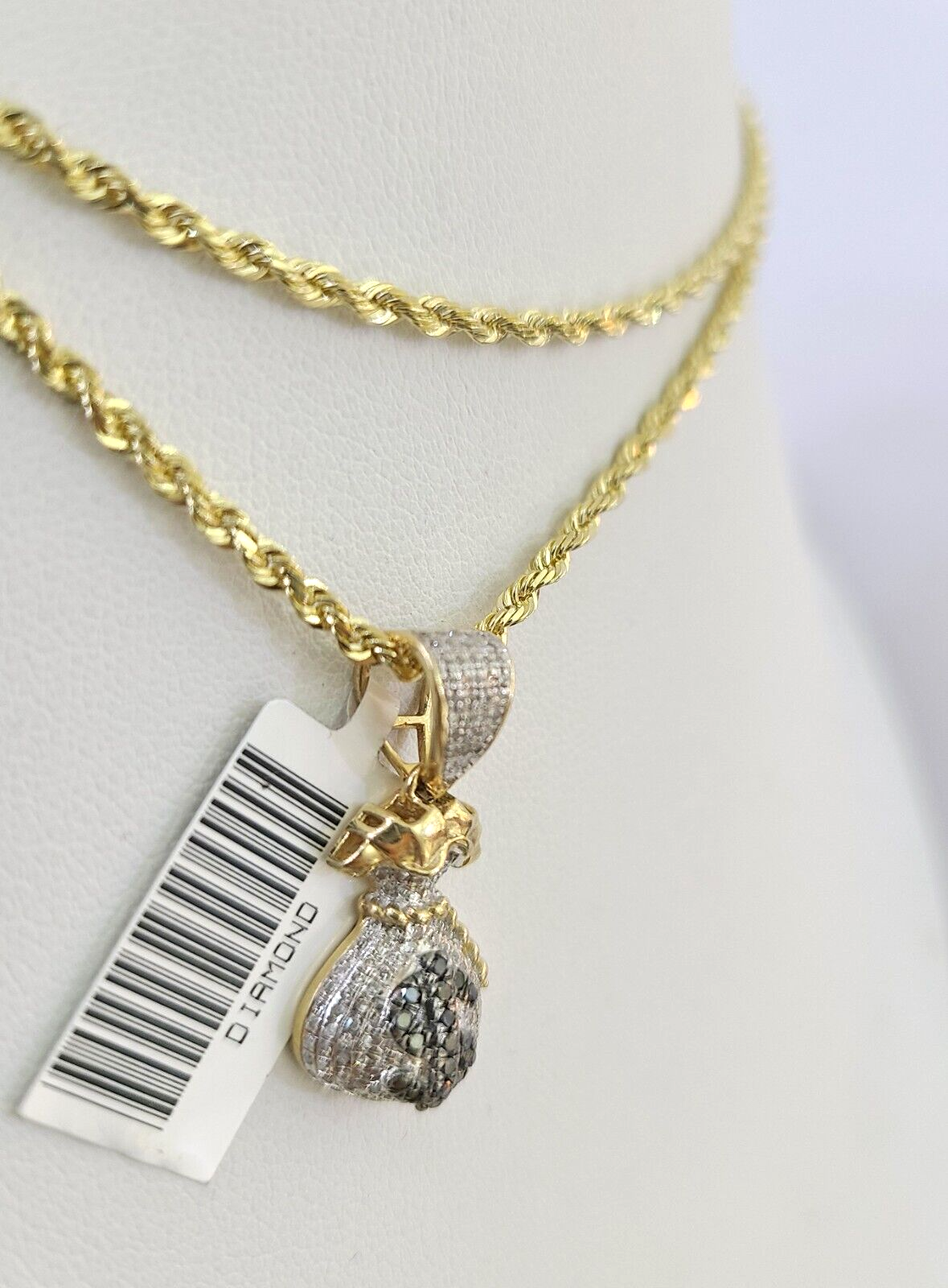 Money Bag pendant flat lay