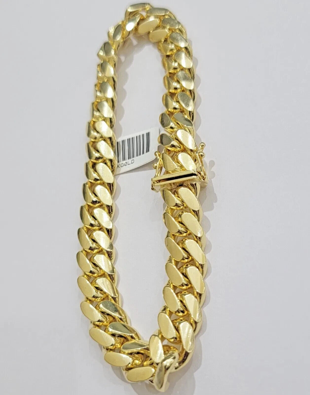 Real 14k Yellow Gold Bracelet Miami Cuban Link 8 Inch 10mm SOLID 14kt For Men's