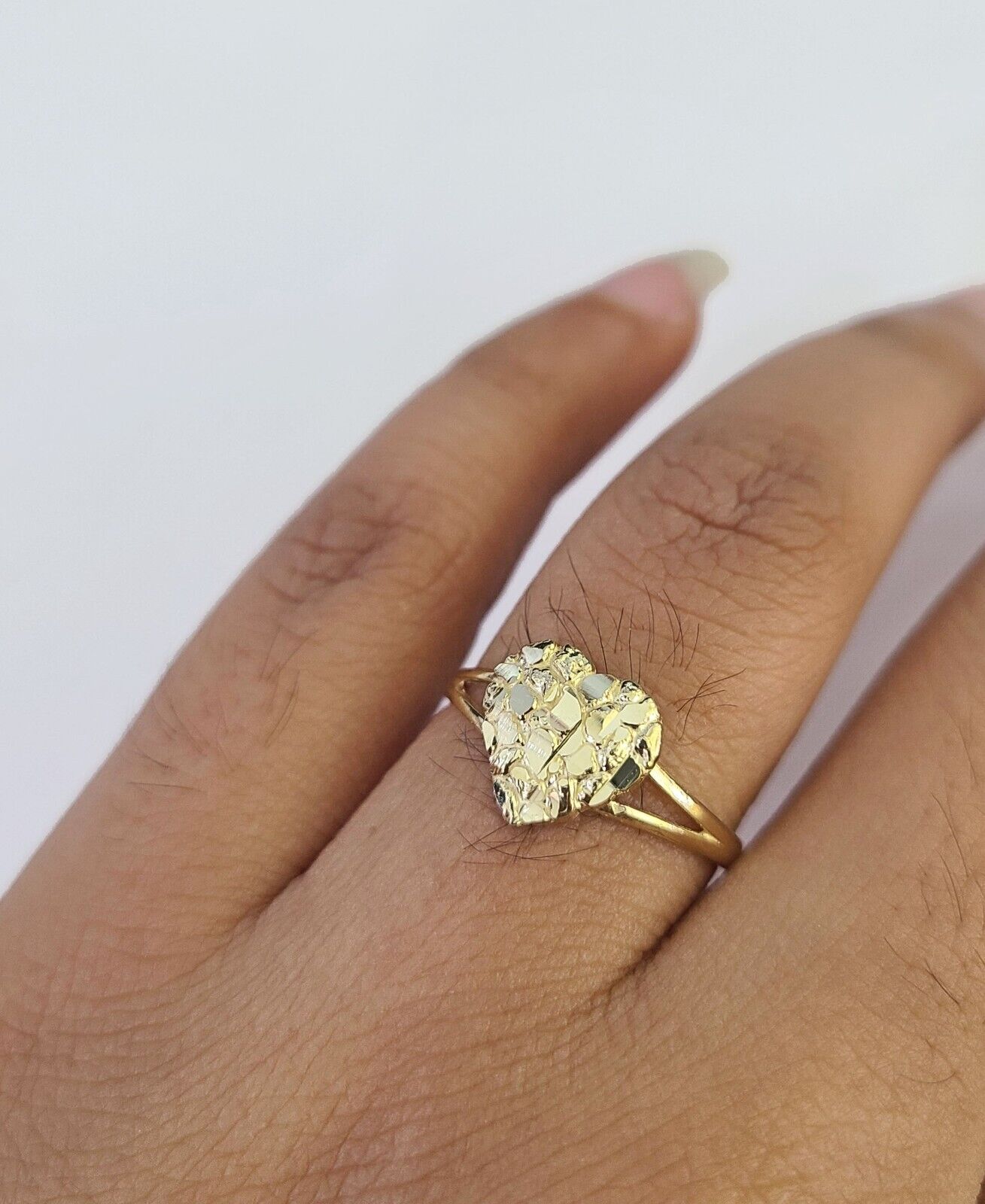 10k Gold Nugget Heart Ring