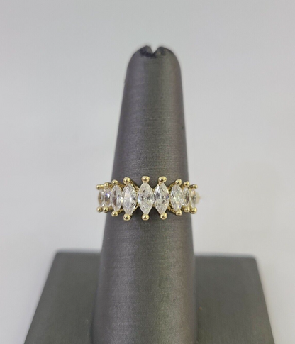 Real 10k Yellow Gold Ring With Stones For Ladies / Women 10Kt Genuine All Sizes