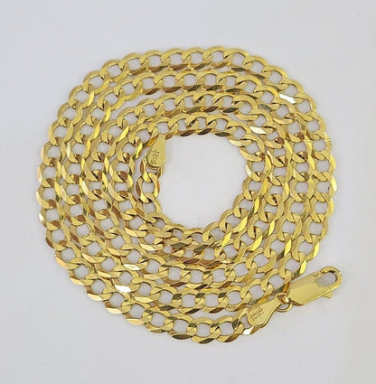 10k Gold Cuban Curb Necklace Chain 3mm 4mm 5mm 18-28 Inches 10kt Yellow Real