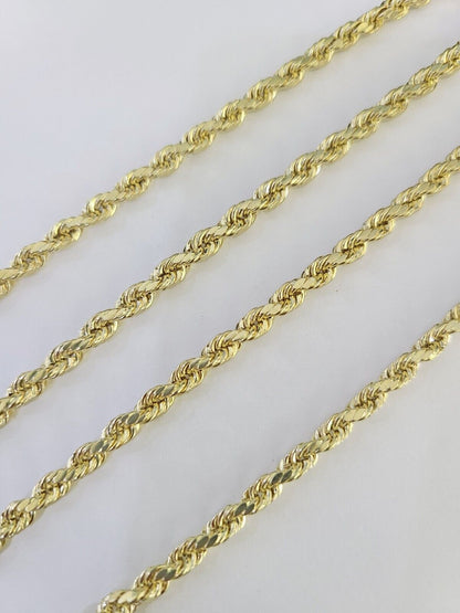 14k Real Rope Chain Necklace 4mm 18"-26" Inch Yellow Gold Men Women Genuine