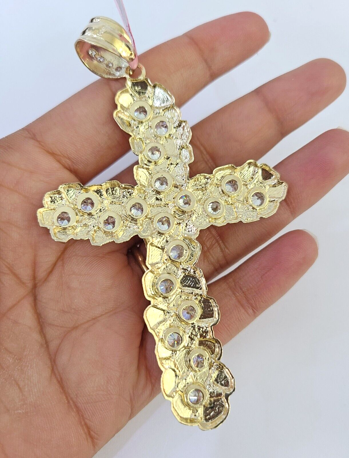 14k Jesus Christ nugget cross
