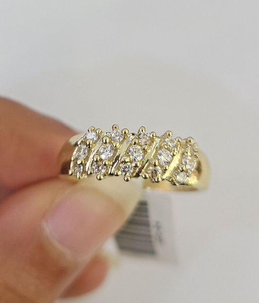 Real 10k Yellow Gold Ladies Ring 10Kt Gold With CZ All Sizes