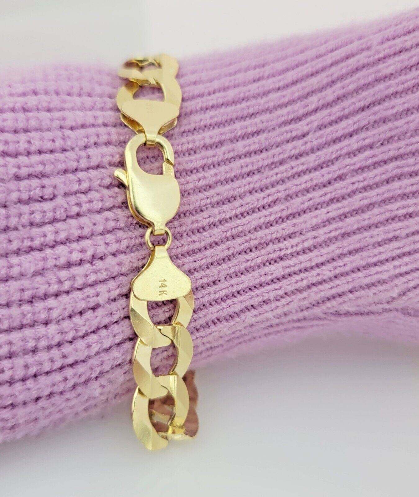 14k Yellow Gold Bracelet Cuban Curb Link 9 Inch 12mm Thick SOLID REAL 14kt Men's