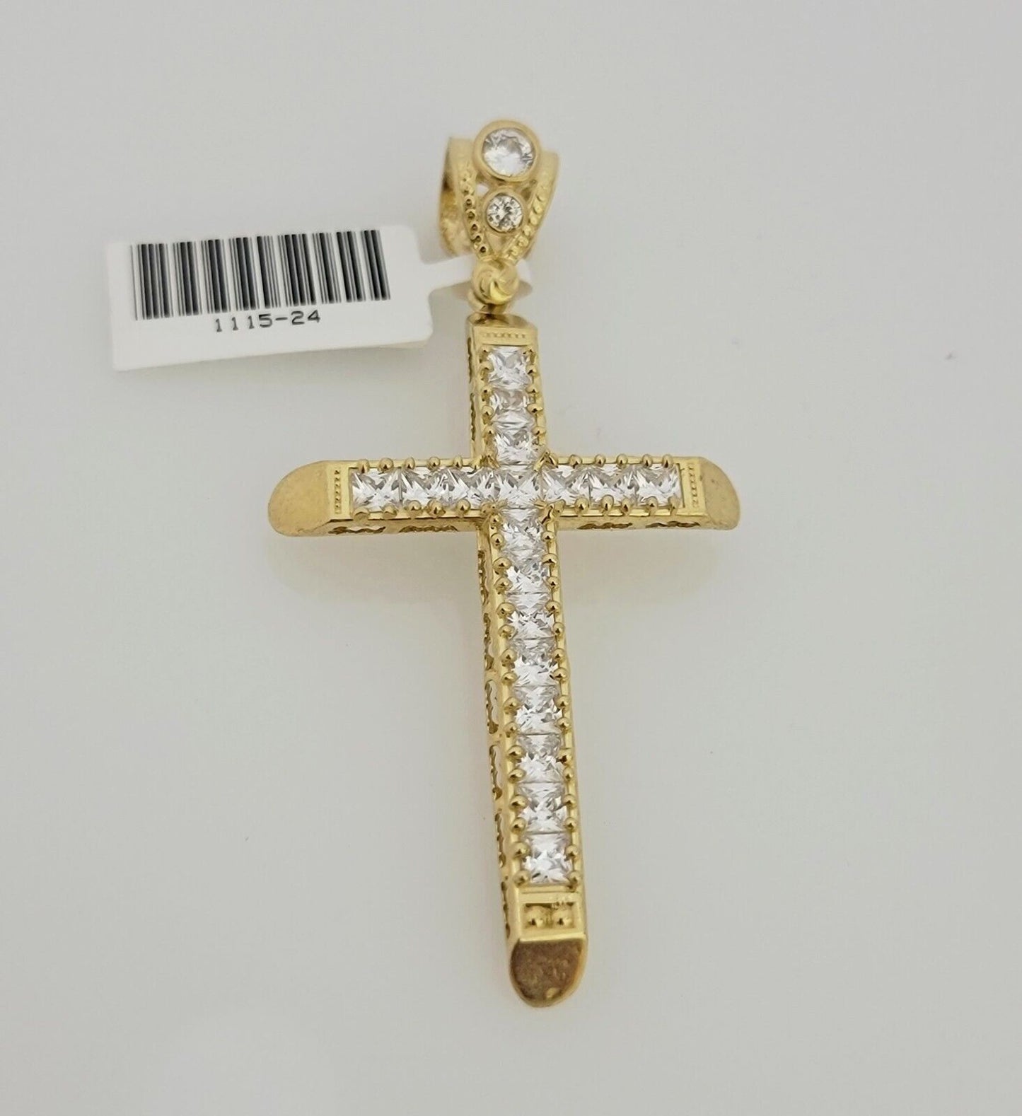 CZ cross pendant close-up