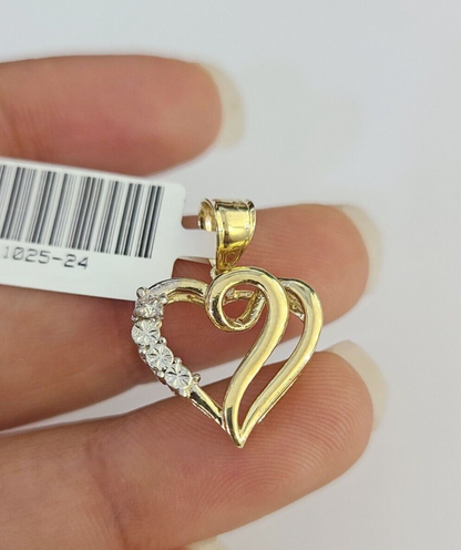 10K gold heart charm pendant