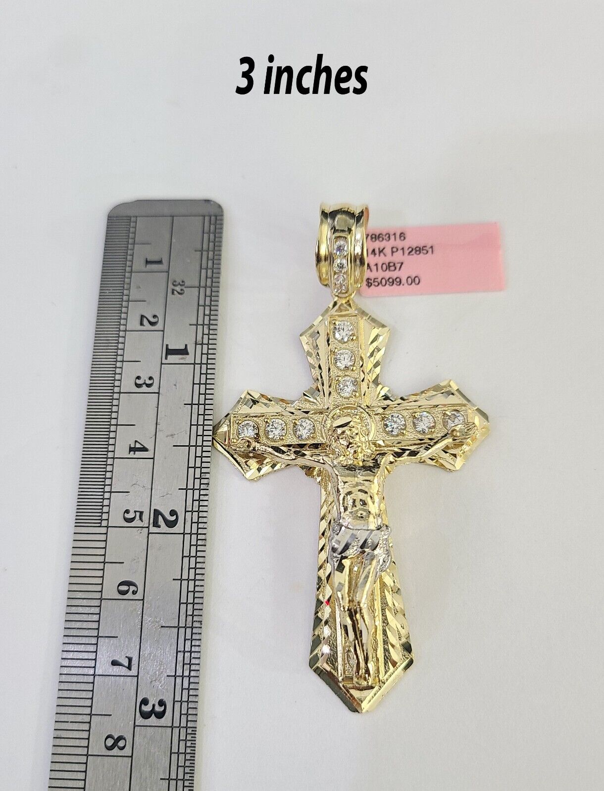 14k Jesus cross pendant