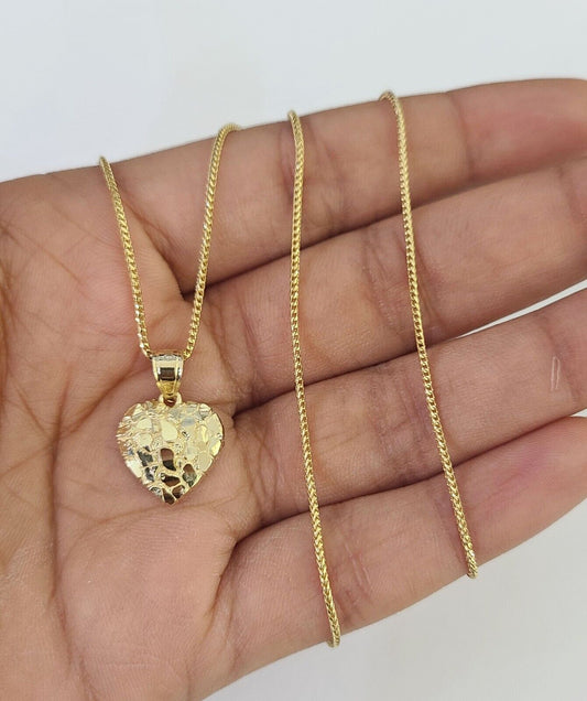 Full view of nugget heart pendant