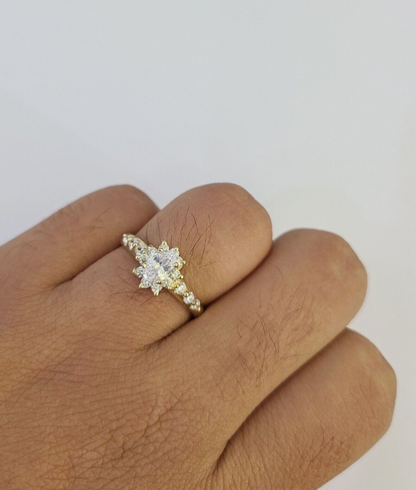 Real 10k Yellow Gold Ring Wedding Engagement Casual 10Kt Genuine All Sizes / Female