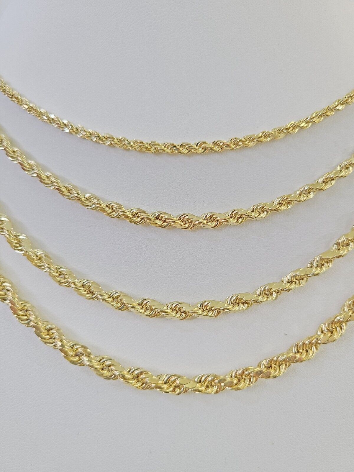 14K Yellow Gold Rope Chain Necklace – Real 14kt – 3mm to 6mm – 20" 22" 24" 26" – Unisex
