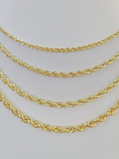14K Yellow Gold Rope Chain Necklace – Real 14kt – 3mm to 6mm – 20" 22" 24" 26" – Unisex