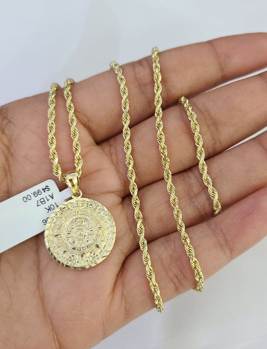 Mayan Calendar gold pendant