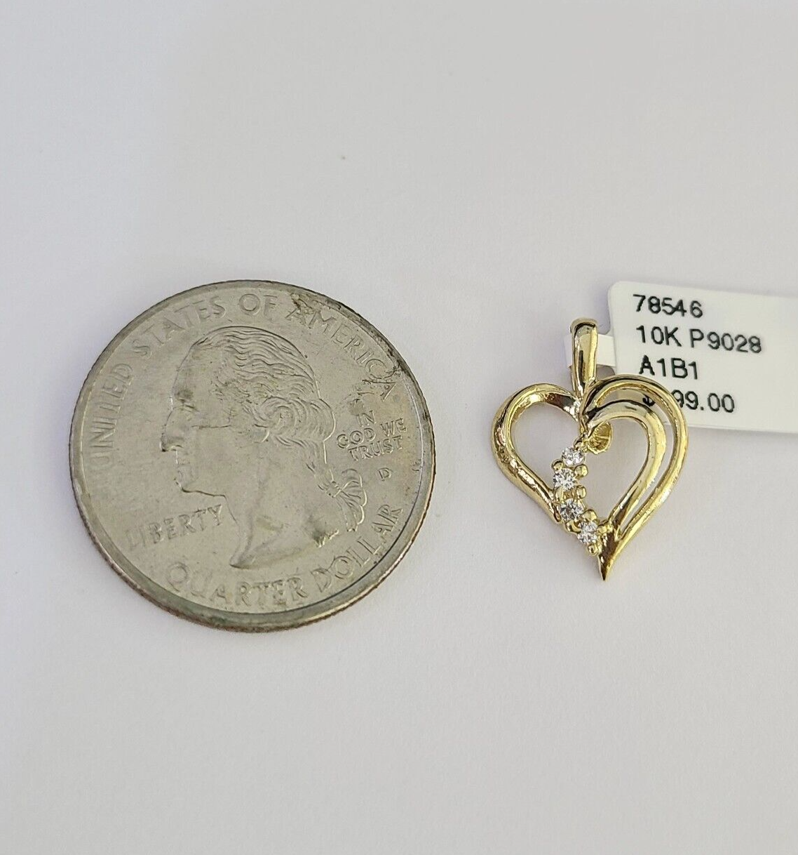 10K gold heart charm pendant