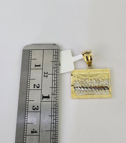 Close-up detailed view of 10K gold Mayan calendar pendant charm