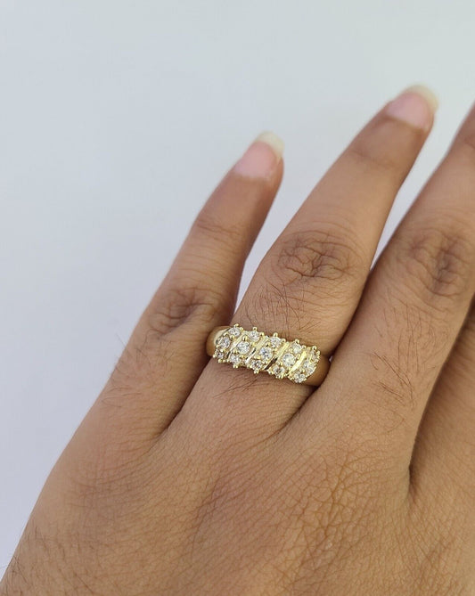 Real 10k Yellow Gold Ladies Ring 10Kt Gold With CZ All Sizes
