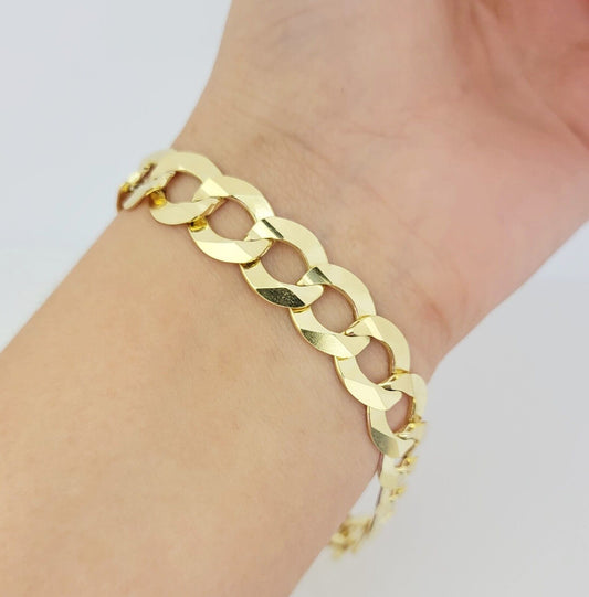 14k Yellow Gold Bracelet Cuban Curb Link 8.5" 12mm Thick SOLID REAL 14kt Men's
