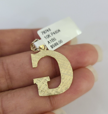 10k Gold Initial G Charm Rope Chain 16"-26" 2.5mm SET Necklace Alphabet Pendant