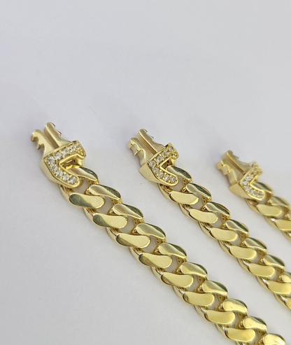 Real 10k Royal Monaco Chain 7mm 16-24 inches Necklace Yellow Gold Box Clasp