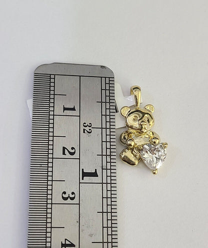 Full view of 10k gold teddy bear pendant