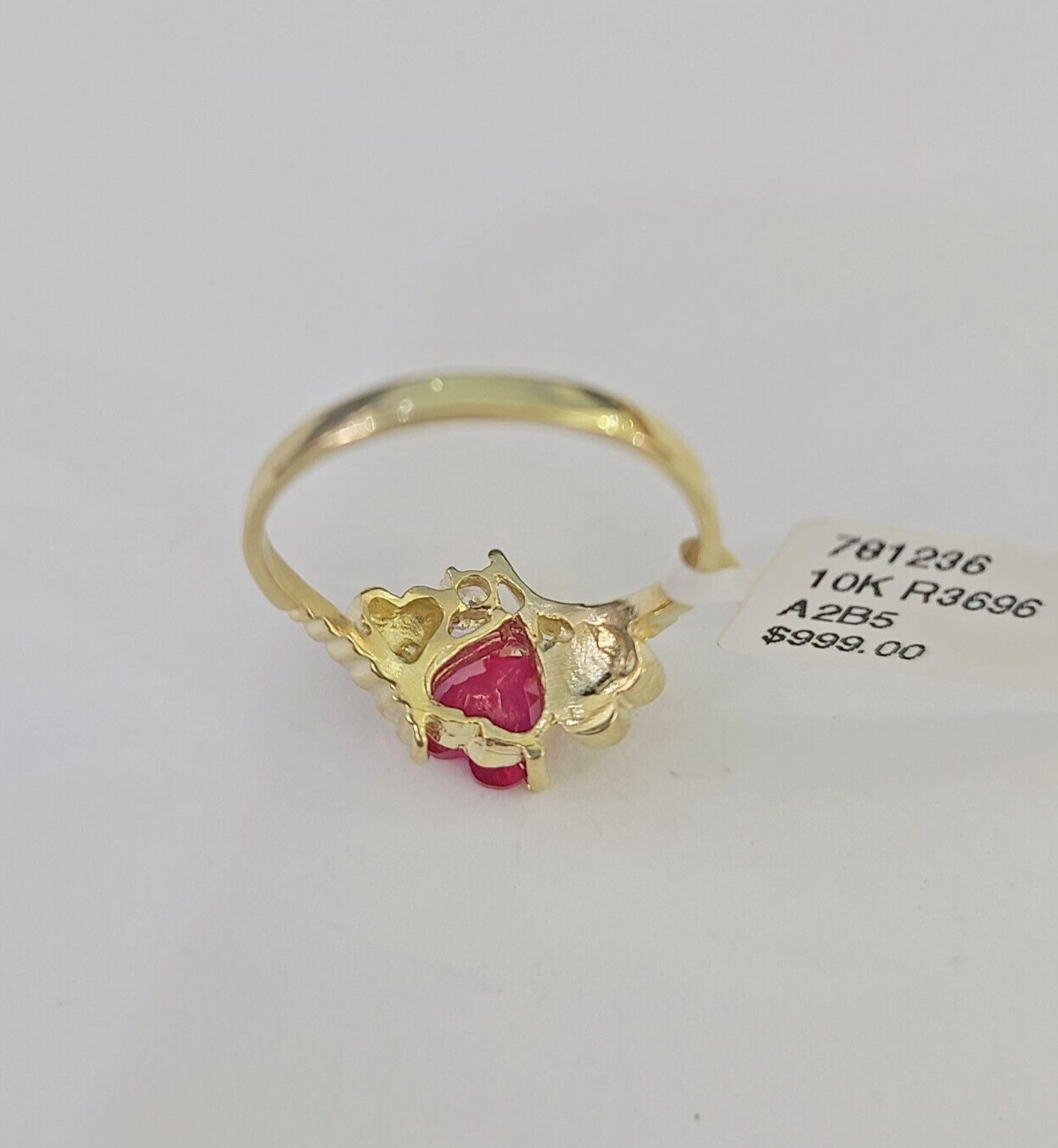 Real 10k Yellow Gold Hearts Ring For Ladies 10Kt Genuine All Sizes