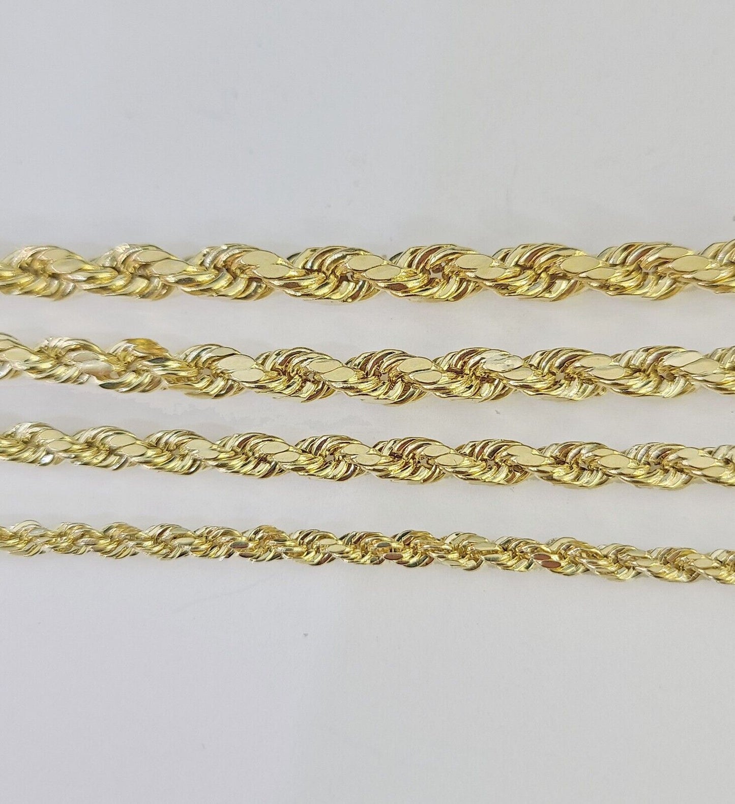 14K Yellow Gold Rope Chain Necklace – Real 14kt – 3mm to 6mm – 20" 22" 24" 26" – Unisex