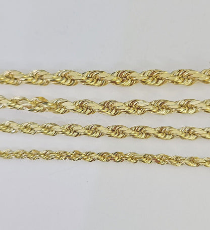 14K Yellow Gold Rope Chain Necklace – Real 14kt – 3mm to 6mm – 20" 22" 24" 26" – Unisex