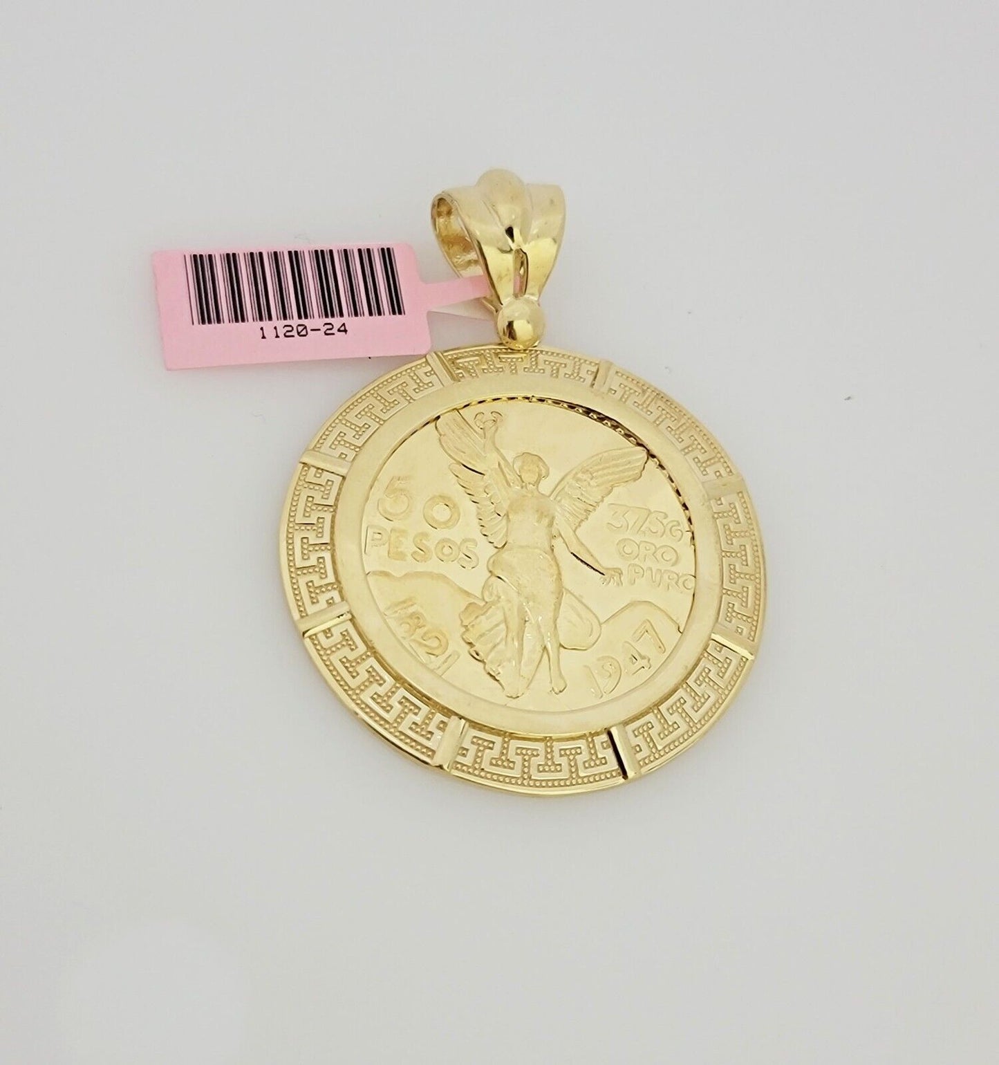 Angled Gold Coin Pendant