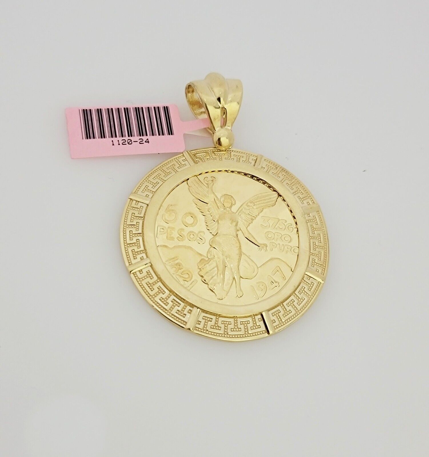 Angled Gold Coin Pendant