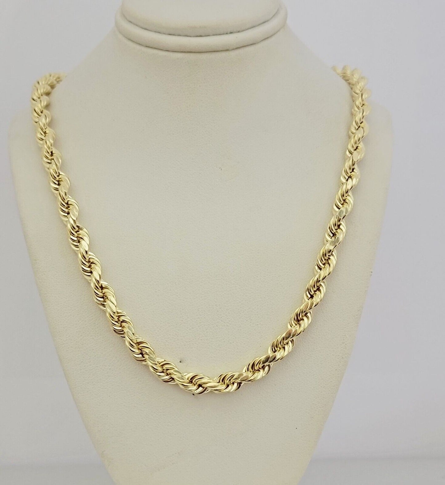 10k Yellow Gold Rope Necklace Chain 7mm 20" 22" 24" 26" 28" 30 Inch REAL 10k Men