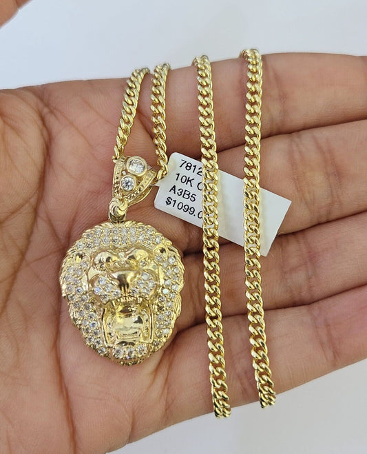Lion pendant and chain close-up