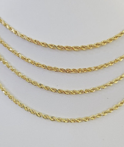 14k Real Rope Chain Necklace 3mm 18"-26" Inch Yellow Gold Men Women Genuine
