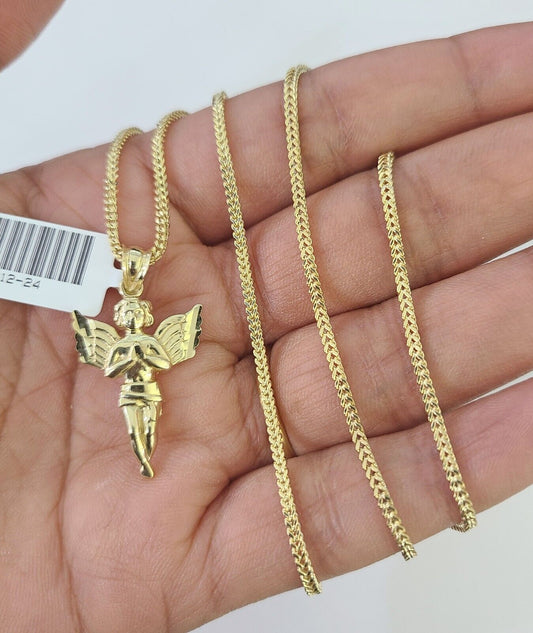 Full view of praying angel pendant