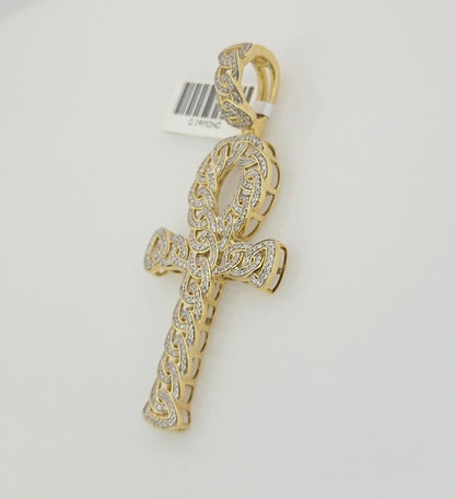 Flat Lay Diamond Ankh Charm