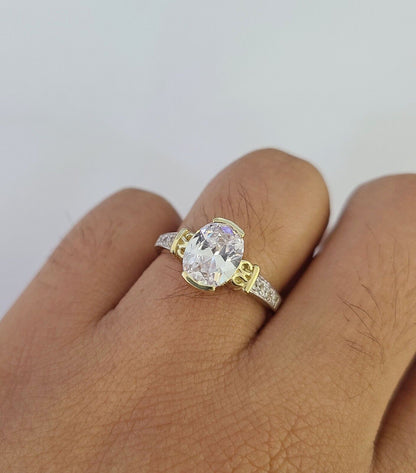 Real 10k Yellow Gold Ladies Ring Wedding Engagement 10Kt with CZ / All Sizes