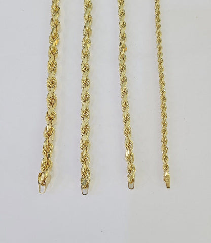 14K Yellow Gold Rope Chain Necklace – Real 14kt – 3mm to 6mm – 20" 22" 24" 26" – Unisex
