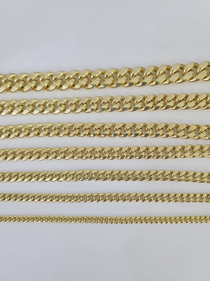 10k Gold Miami Cuban Link Chain Necklace 3mm-10mm 20-30 Inches 10kt Real Yellow