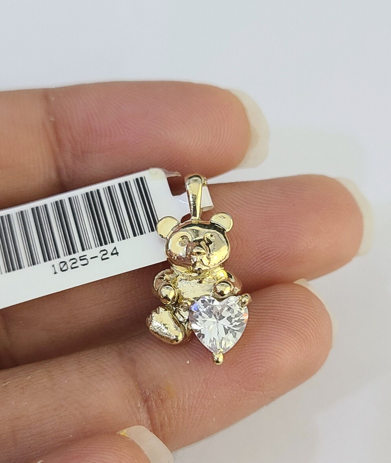 Teddy bear pendant bail close-up