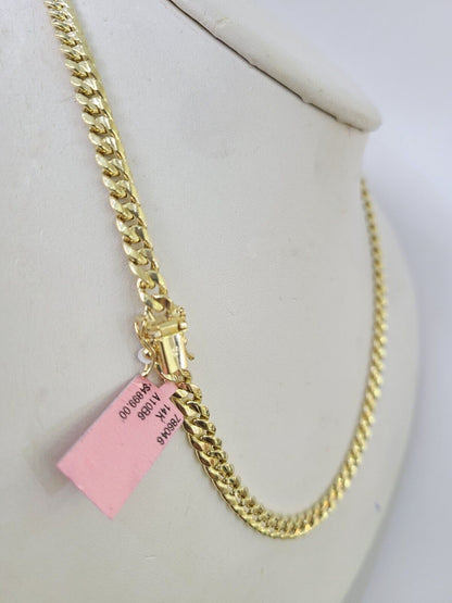 Real 14K Gold Miami Cuban Link Chain Necklace 26 inch 6mm Mens Hollow DISCOUNT