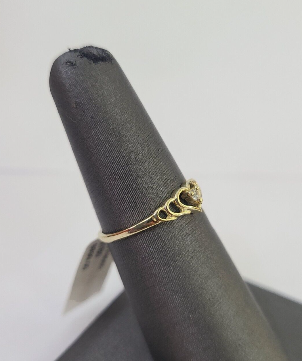 Real 10k Yellow Gold Hearts Ring For Ladies 10Kt Genuine All Sizes