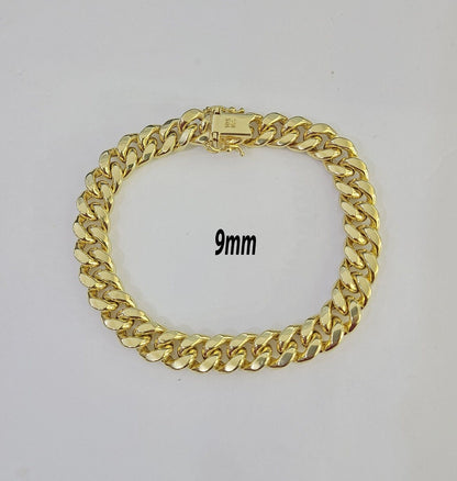 Real 10k Gold Miami Cuban link Bracelet 6mm-9mm 7"-9" 10kt Yellow Gold
