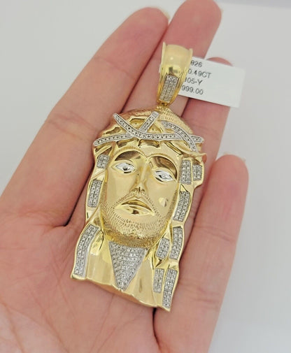 Close-Up Jesus Diamond Pendant