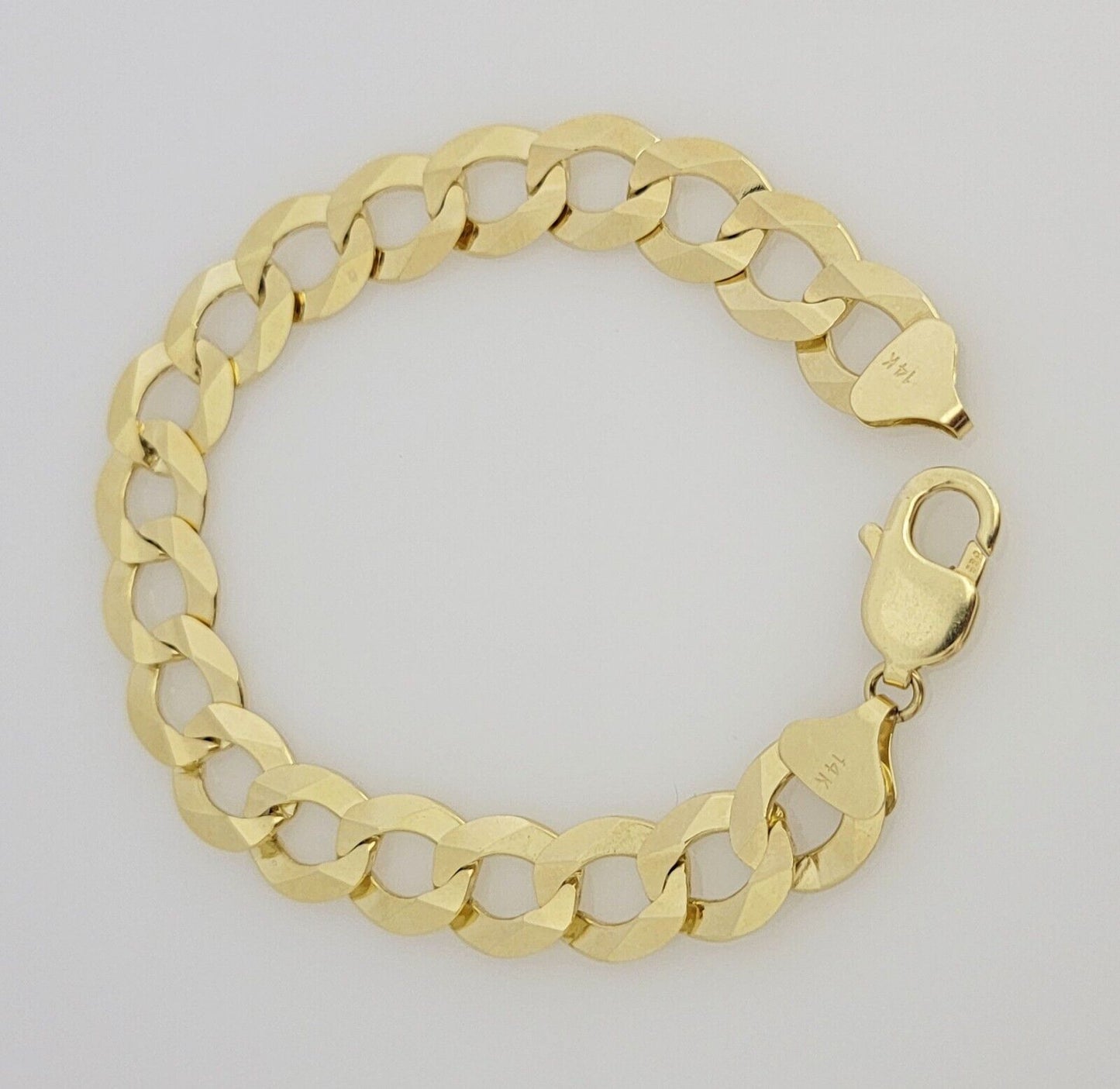 14k Yellow Gold Bracelet Cuban Curb Link 8.5" 12mm Thick SOLID REAL 14kt Men's