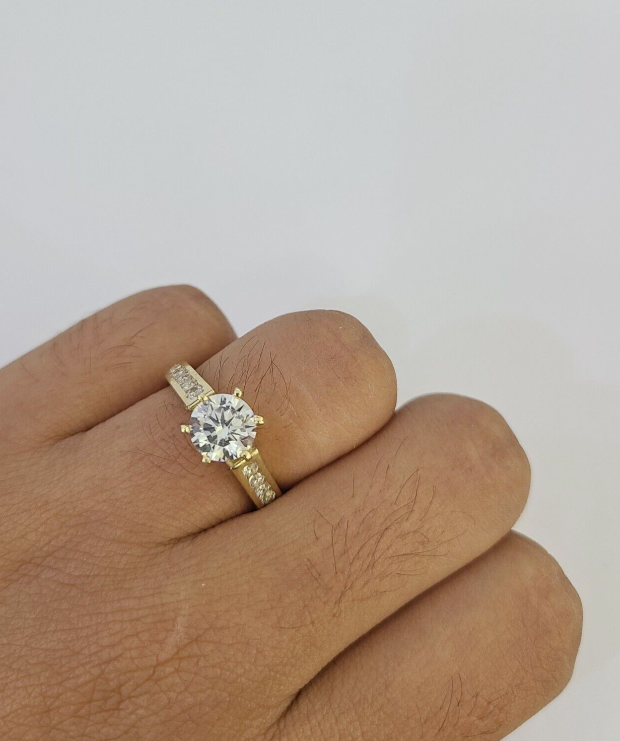 Real 10k Yellow Gold Ring Wedding Engagement Casual 10Kt Genuine All Sizes , For Ladies