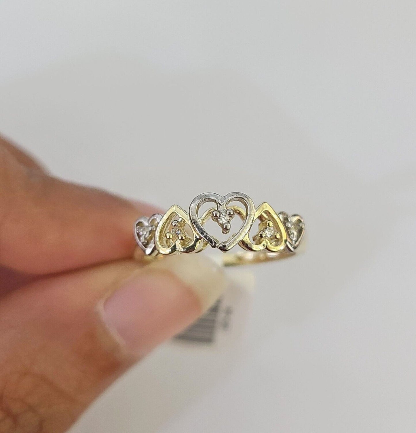 Real 10k Yellow Gold Heart Shape Ladies Ring 10Kt Genuine All Sizes