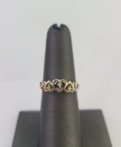 Real 10k Yellow Gold Heart Shape Ladies Ring 10Kt Genuine All Sizes