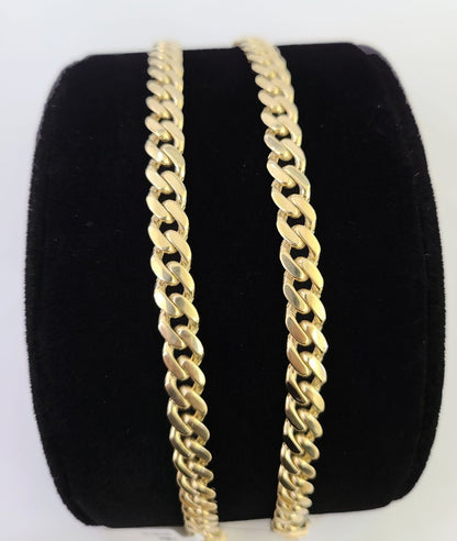 Real 10k Gold Monaco link Bracelet 7mm 7" 8" 10kt Men Women Box Clasp Genuine