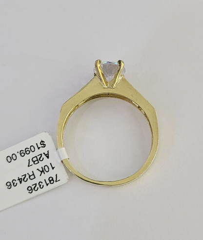 Real 10k Yellow Gold Ring Wedding Engagement Casual 10Kt Genuine All Sizes For Ladies