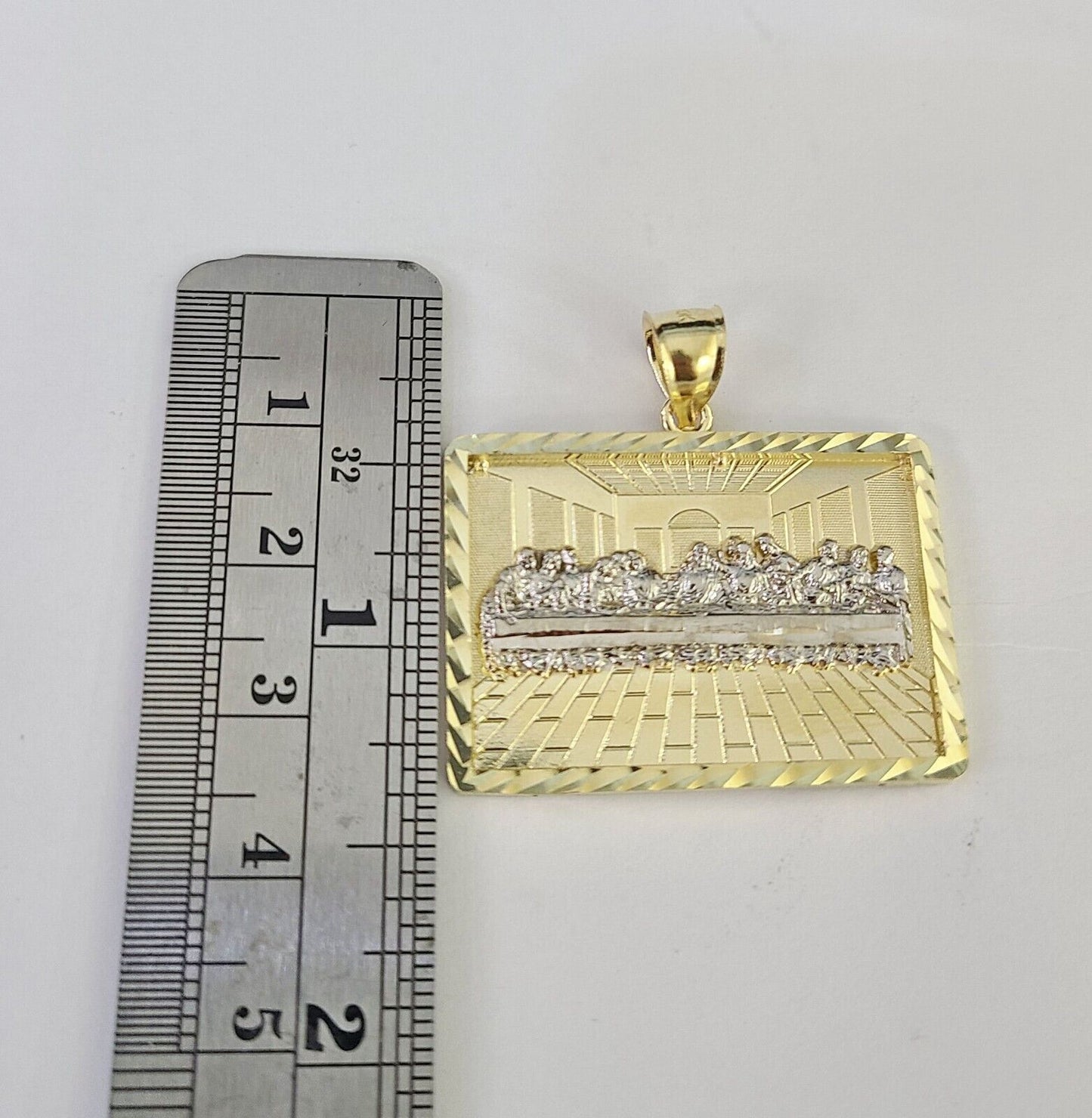 10k Gold Last Supper Pendant 1.25-Inch