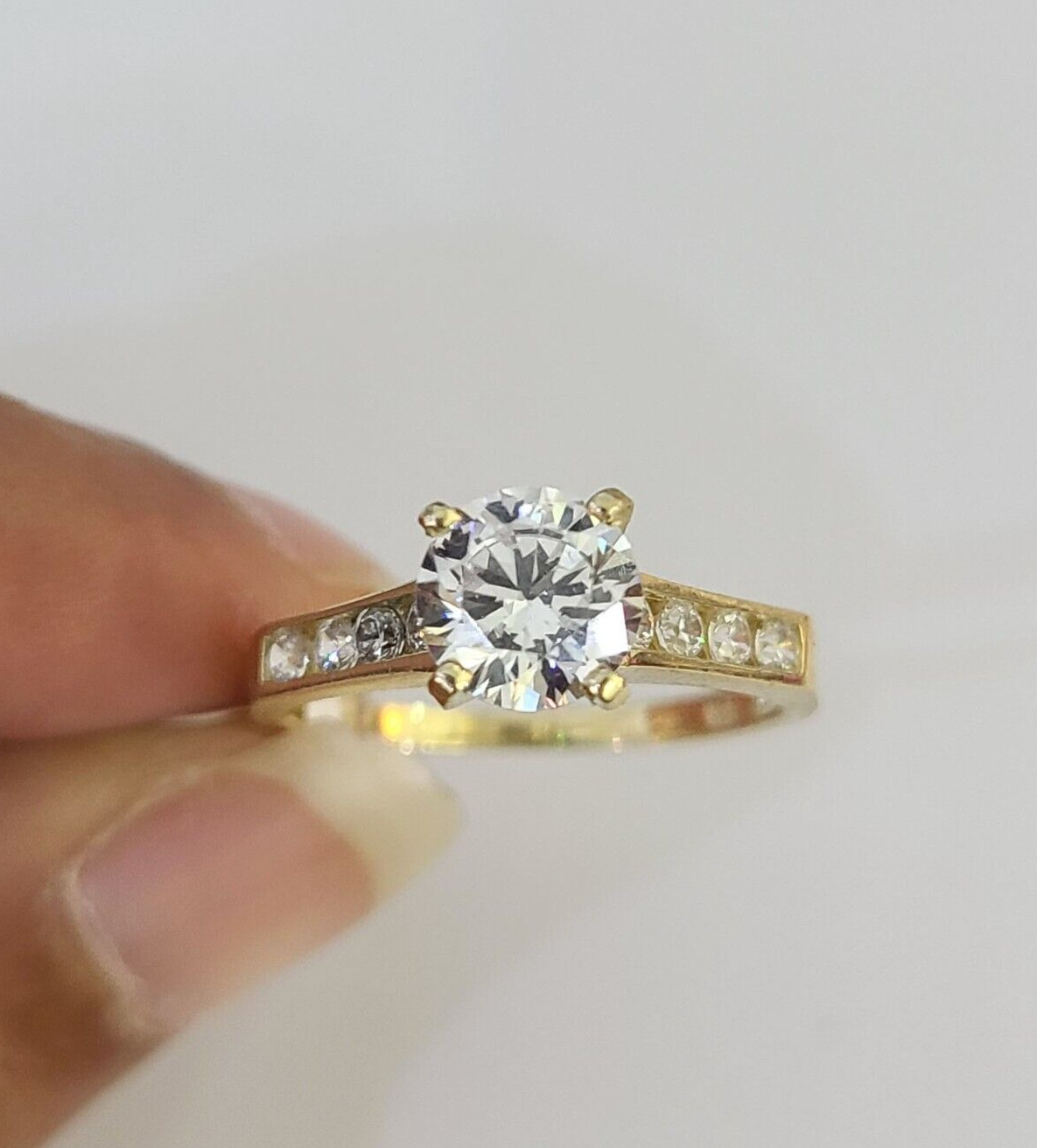 Real 10k Yellow Gold Ring Wedding Engagement Casual 10Kt Genuine All Sizes For Ladies